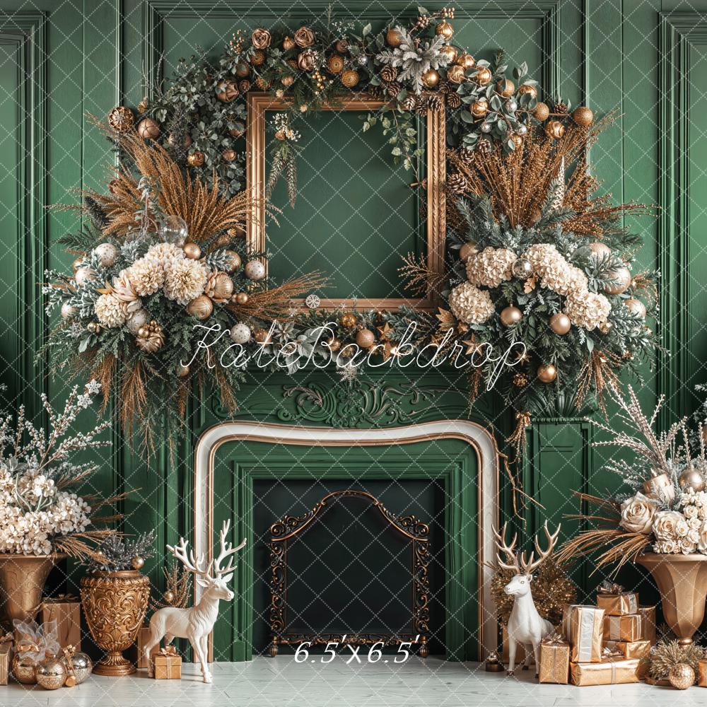 Kate Noël Cheminée Cadre Fleurs Rétro Toile de fond conçue par Emetselch - Kate Backdrop FR