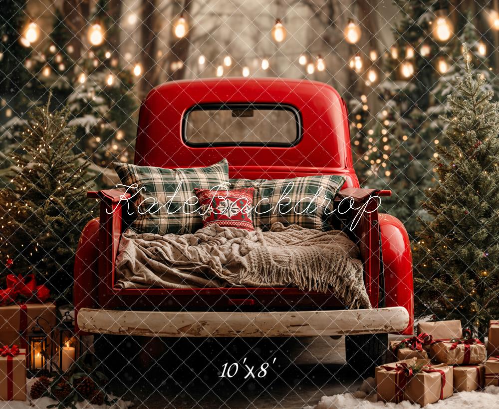 Kate Noël Camion Rouge Forêt Toile de fond en Laine conçue par Emetselch - Kate Backdrop FR