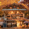 Kate Automne Citrouilles Marché Stand Bois Toile de fond conçue par Emetselch