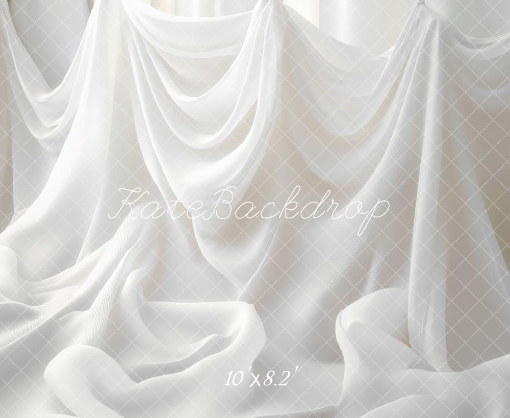Kate Drapé Blanc Voilage Doux Toile de fond conçue par Mini MakeBelieve