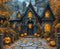 Kate Halloween Maison Citrouilles Toile de fond en Laine conçue par Emetselch - Kate Backdrop FR