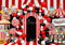 Kate Cirque Clowns Rayures Bonbons Toile de fond conçue par Patty Roberts