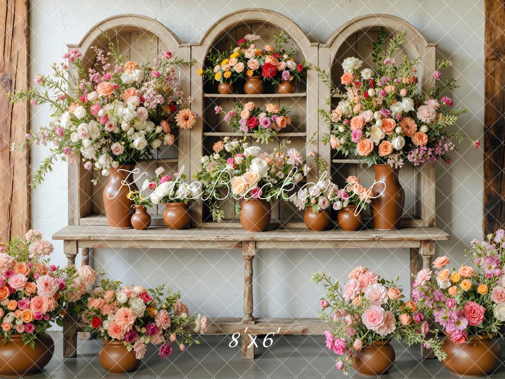 Kate Fleurs Étagère Vases Toile de fond conçue par Mini MakeBelieve