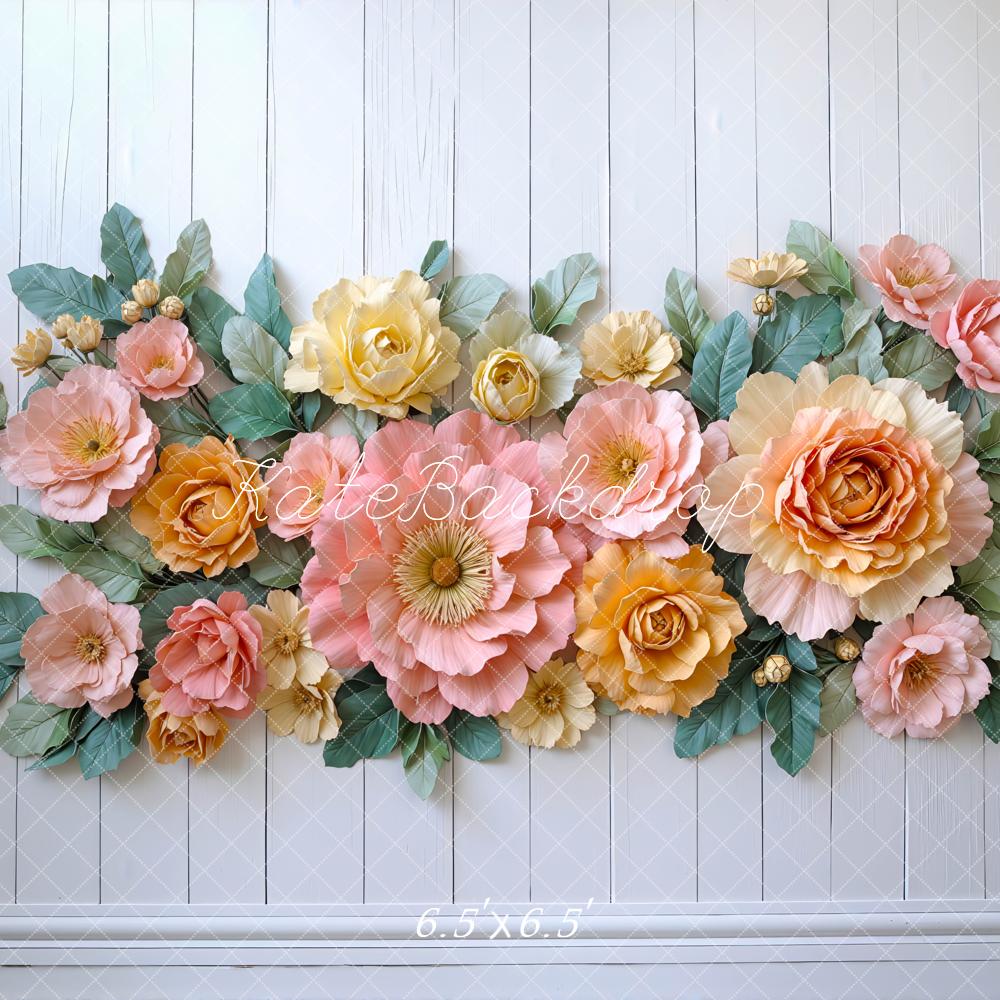 Kate Nouveau-né Fleurs Bois Sol Toile de fond conçue par Mini MakeBelieve