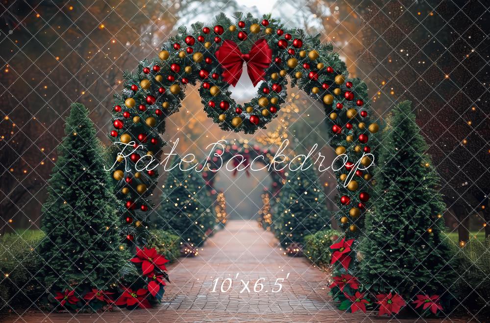 Kate Noël Arche Sapins Boules Toile de fond conçue par Mini MakeBelieve - Kate Backdrop FR