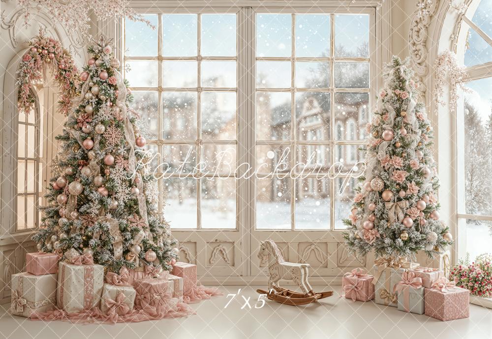 Kate Noël Sapin Cadeaux Fenêtre Toile de fond conçue par Emetselch - Kate Backdrop FR