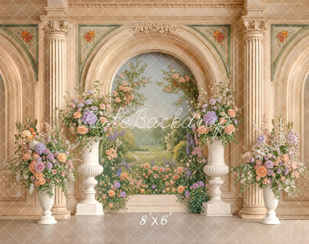 Kate Architecture Colonne Fleurs Printemps Toile de fond en Polar conçue par Emetselch