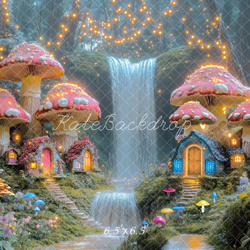 Kate Fée Champignon Maison Cascade Toile de fond conçue par Mini MakeBelieve - Kate Backdrop FR