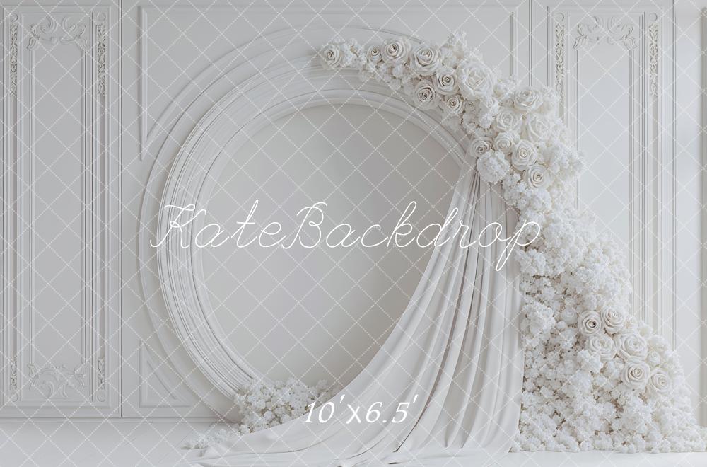 Kate Arc Fleurs Rideau Blanc Élégant Toile de fond conçue par Mini MakeBelieve - Kate Backdrop FR