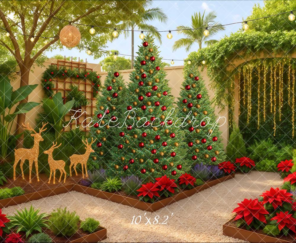 Kate Noël Jardin Sapins Rennes Toile de fond conçue par Mini MakeBelieve - Kate Backdrop FR