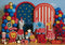 Kate Enfant Cirque Animaux Ballons Toile de fond conçue par Mini MakeBelieve