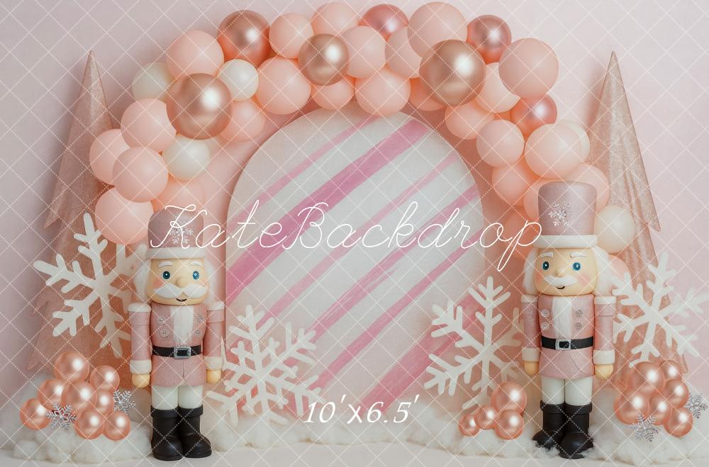 Kate Noël Casse-noisette Arche Ballons Neige Toile de fond conçue par Mini MakeBelieve - Kate Backdrop FR