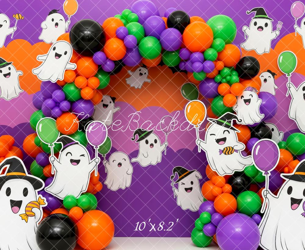 Kate Halloween Fantômes Arche Ballons Toile de fond conçue par Patty Roberts