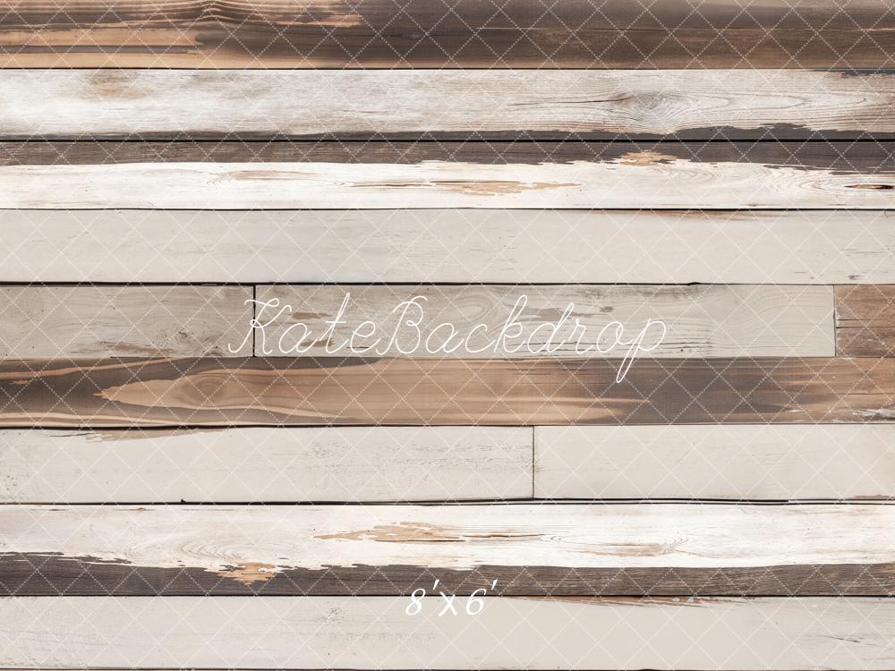 Kate Bois Vieilli Beige Brun Sol Toile de fond en Laine conçue par Emetselch