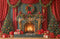 Kate Noël Cheminée Sapins Cadeaux Toile de fond en Laine conçue par Emetselch - Kate Backdrop FR