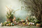 Kate Pâques Lapins Œufs Branches Fleurs Toile de fond conçue par Emetselch