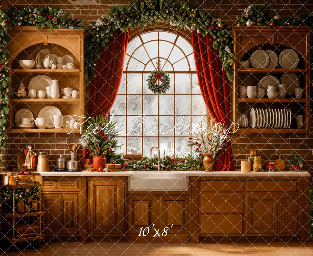 Kate Noël Cuisine Fenêtre Décor Toile de fond en Laine conçue par Emetselch - Kate Backdrop FR