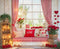 Kate Saint Valentin Fenêtre Rideaux Cœurs Toile de fond en Laine conçue par Emetselch