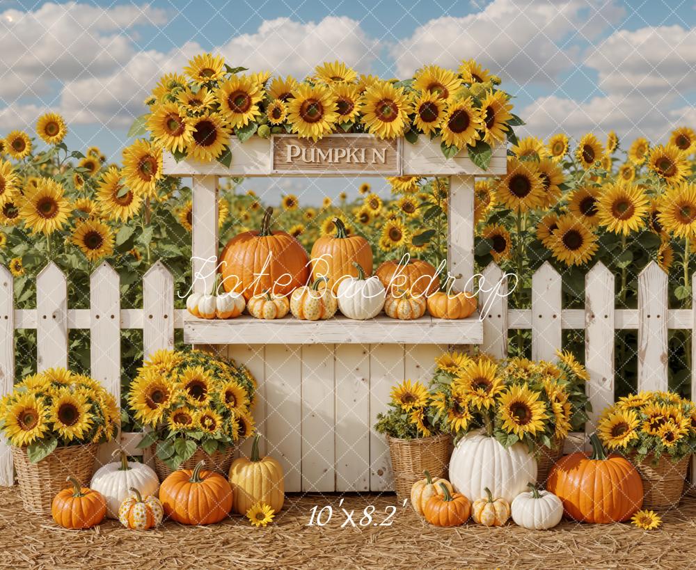 Kate Automne Tournesols Citrouilles Stand Toile de fond conçue par Emetselch - Kate Backdrop FR