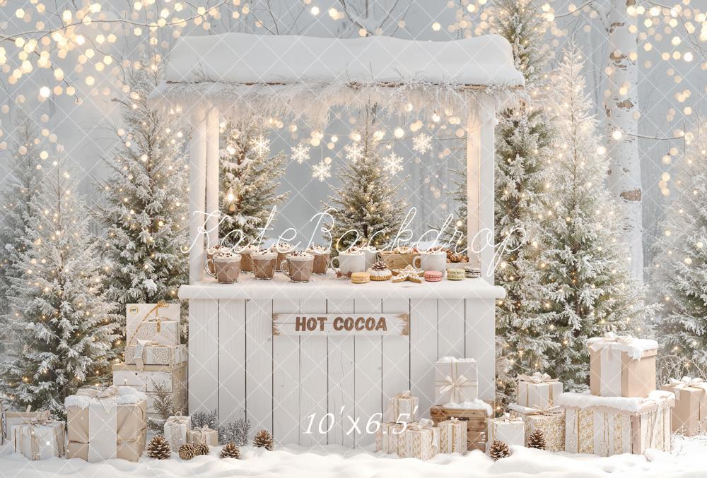 Kate Hiver Chocolat Cadeaux Sapin Toile de fond en Laine conçue par Emetselch