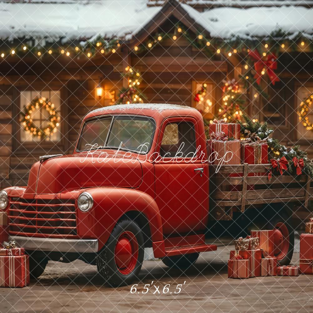 Kate Noël Camion Rouge Cadeaux Maison Toile de fond conçue par Emetselch - Kate Backdrop FR