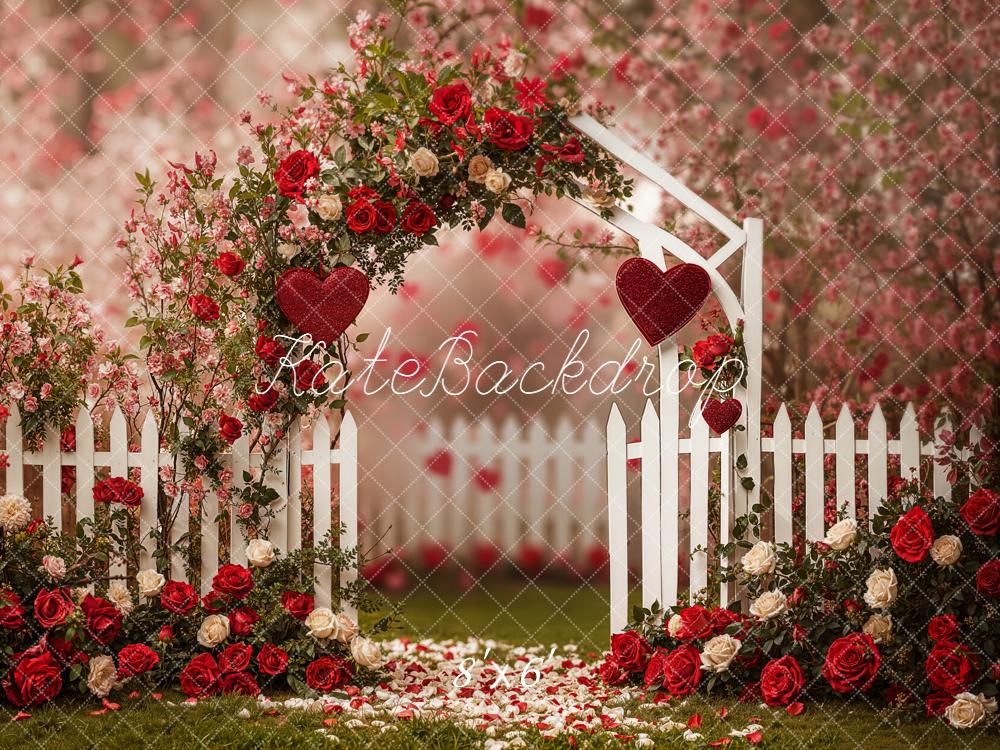 Kate Jardin Saint Valentin Arche Fleurs Toile de fond conçue par Emetselch