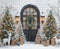 Kate Noël Sapins Neige Porte Toile de fond en Laine conçue par Emetselch