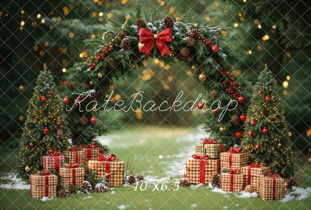 Kate Noël Arche Sapins Cadeaux Toile de fond en Laine conçue par Emetselch - Kate Backdrop FR