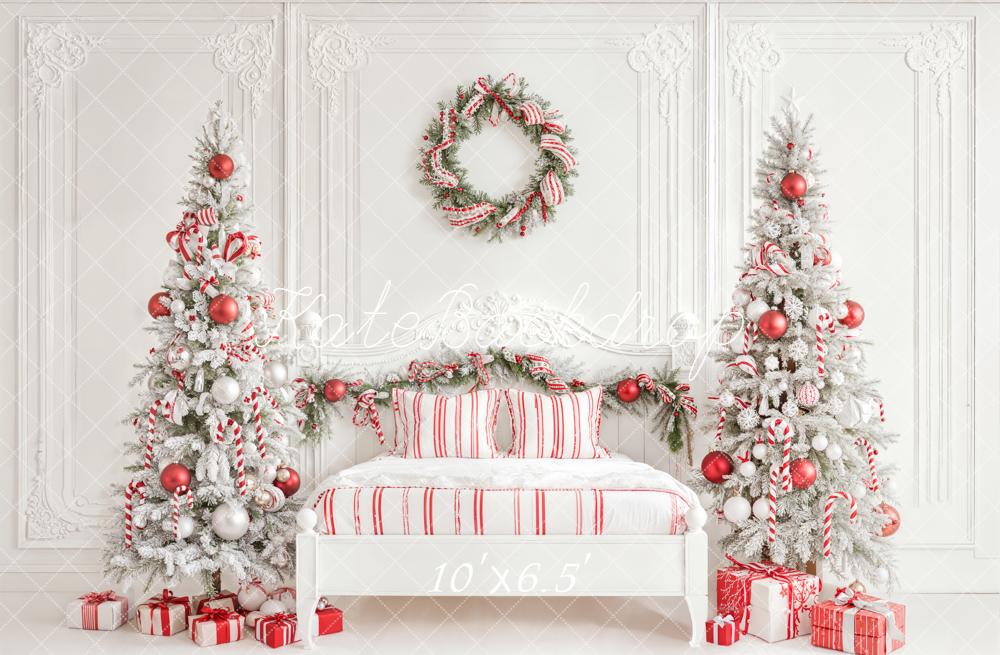 Kate Noël Sapin Lit Cadeaux Blanc Toile de fond conçue par Emetselch - Kate Backdrop FR