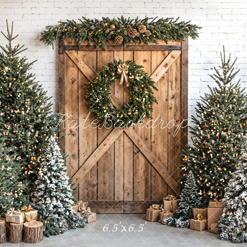 Kate Noël Sapins Cadeaux Porte Bois Toile de fond conçue par Emetselch