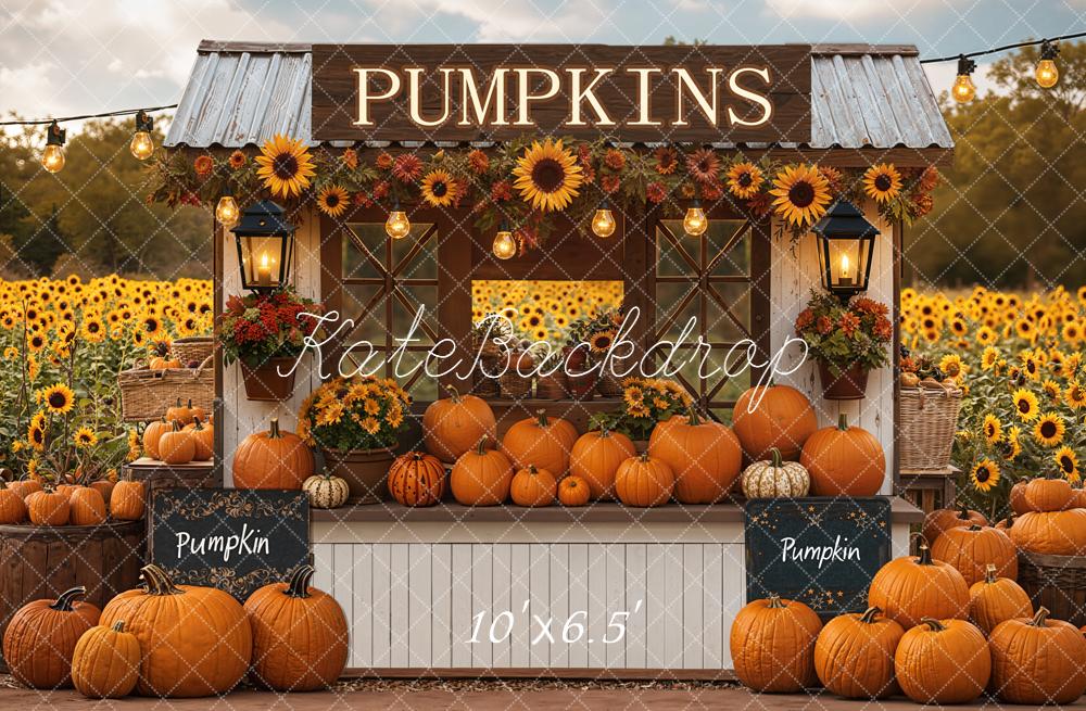 Kate Automne Citrouilles Tournesols Stand Toile de fond conçue par Emetselch - Kate Backdrop FR