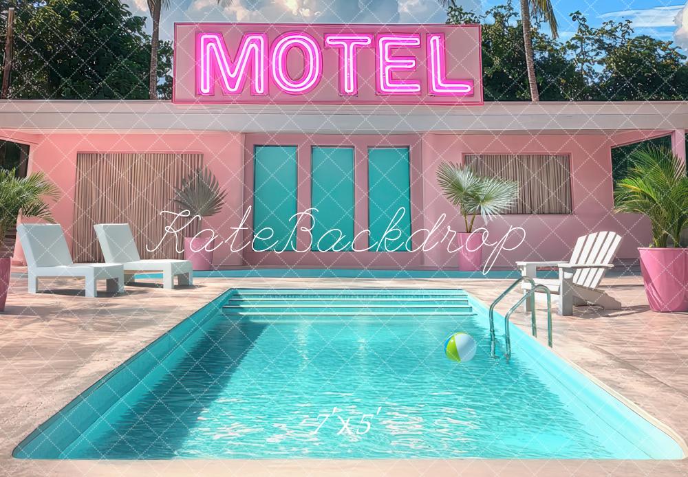 Kate Motel Piscine Rose Rétro Toile de fond conçue par Mini MakeBelieve - Kate Backdrop FR