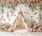 Kate Saint Valentin Tente Fleurs Cœurs Toile de fond en Laine conçue par Emetselch