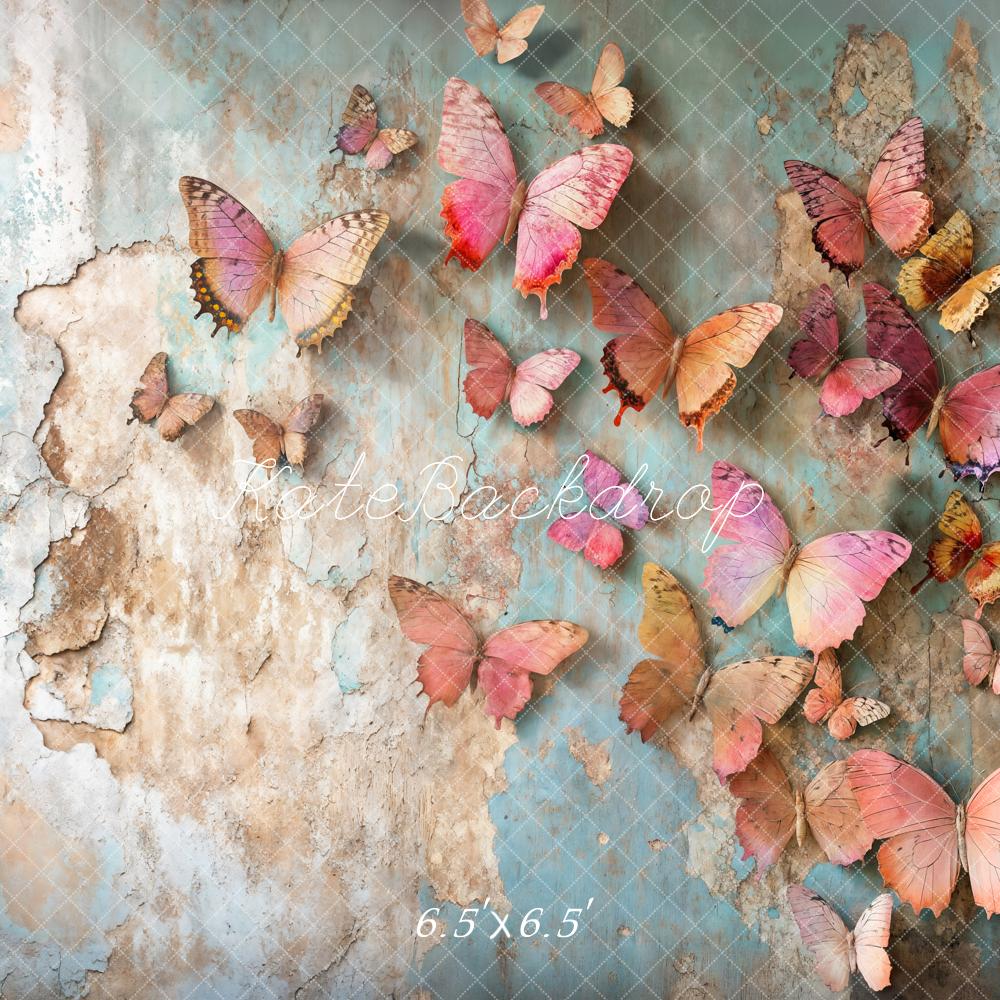 Kate Papillons Mur Vieilli Texture Toile de fond conçue par Emetselch