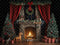 Kate Noël Cheminée Sapins Rideaux Toile de fond conçue par Emetselch - Kate Backdrop FR