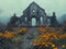 Kate Ruines Fleur Sauvage Brume Toile de fond en Laine conçue par Emetselch - Kate Backdrop FR
