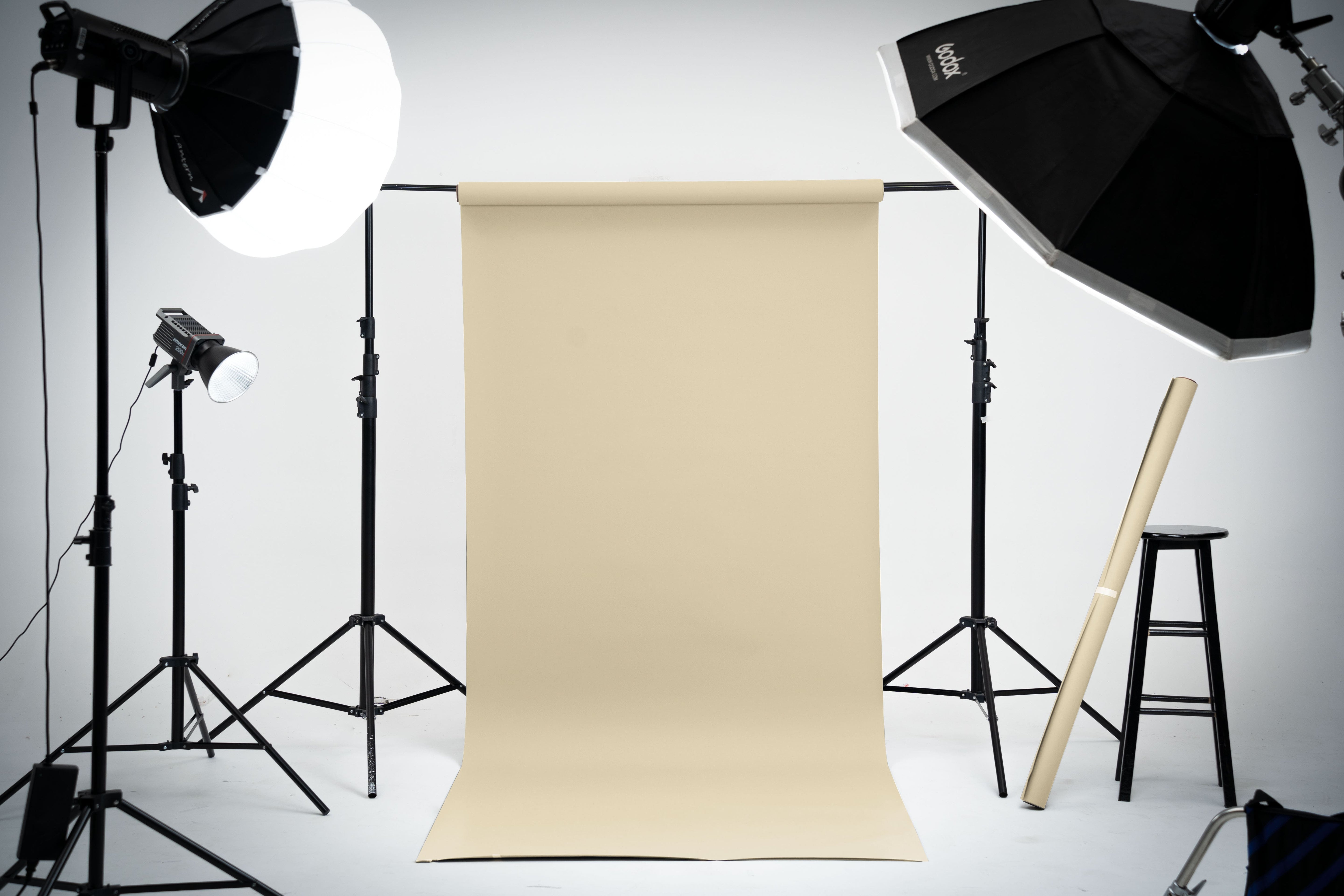 Kate Beige Clair Fond de Papier Sans Couture pour la photographie - Kate Backdrop FR