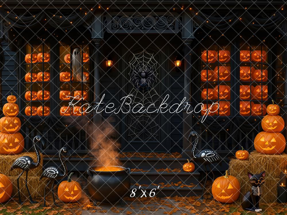 Kate Halloween Citrouilles Chaudrons Toile de fond conçue par Mini MakeBelieve - Kate Backdrop FR