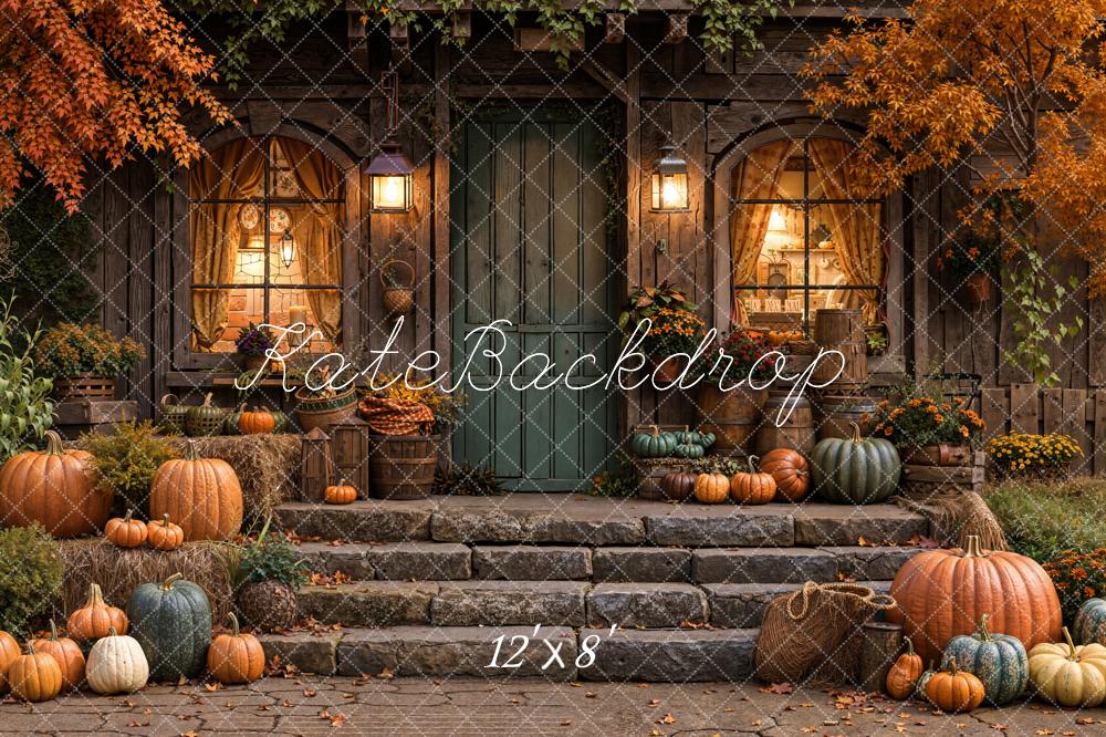 Kate Automne Maison Citrouilles Toile de fond en Laine conçue par Emetselch - Kate Backdrop FR