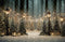 Kate Hiver Sapins Forêt Lumières Neige Toile de fond en Laine conçue par Emetselch