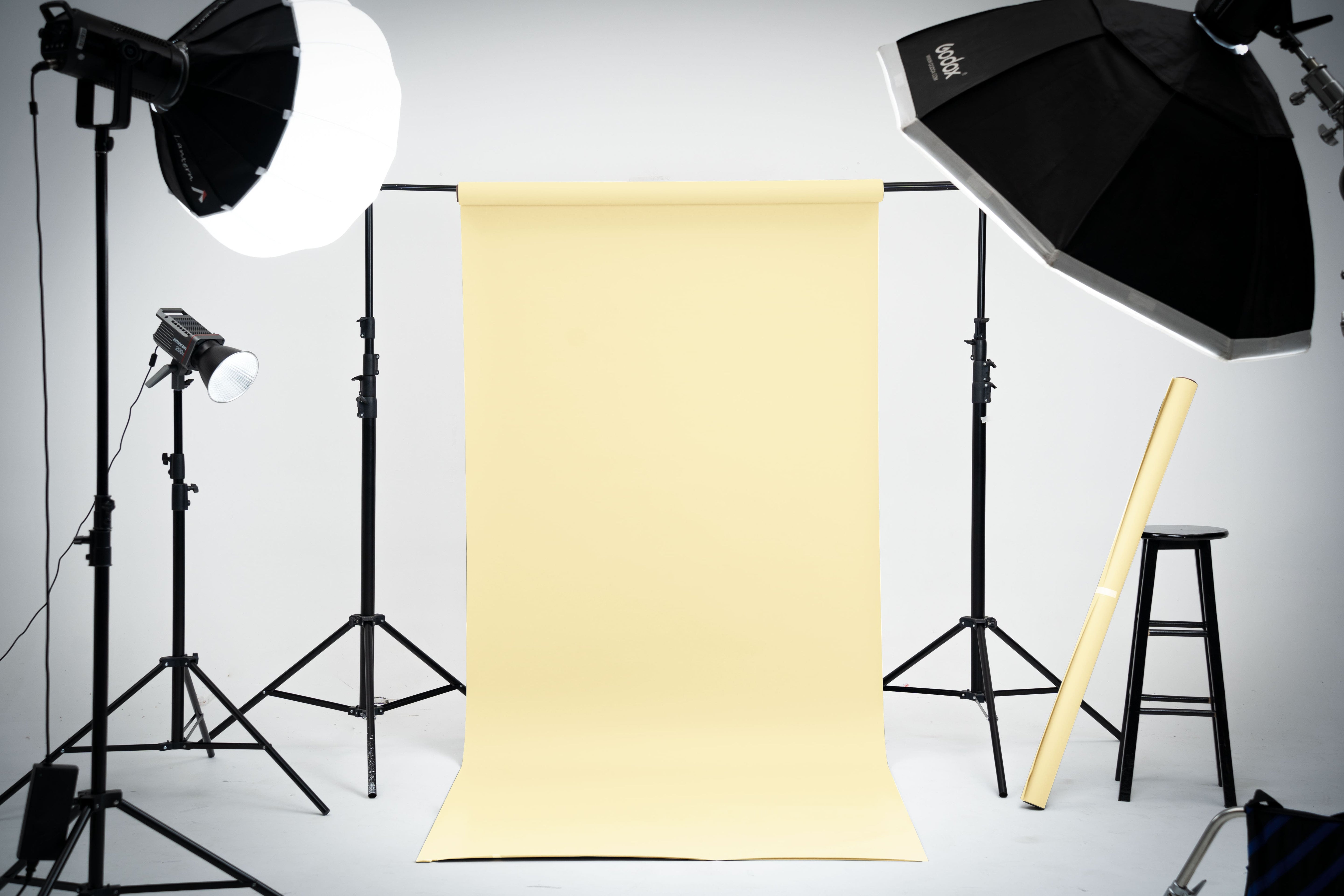 Kate Jaune crème Fond de Papier Sans Couture pour la photographie - Kate Backdrop FR