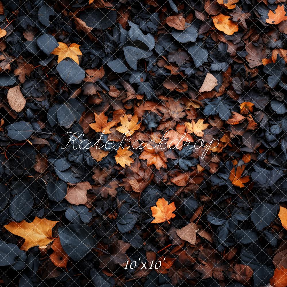 Kate Automne Feuilles Sol Foncé Toile de fond conçue par Patty Roberts - Kate Backdrop FR
