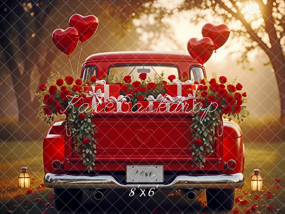 Kate Saint Valentin Camion Fleurs Ballons Cadeaux Toile de fond conçue par Patty Roberts