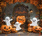 Kate Halloween Citrouilles Fantômes Toile de fond en Laine conçue par Emetselch - Kate Backdrop FR