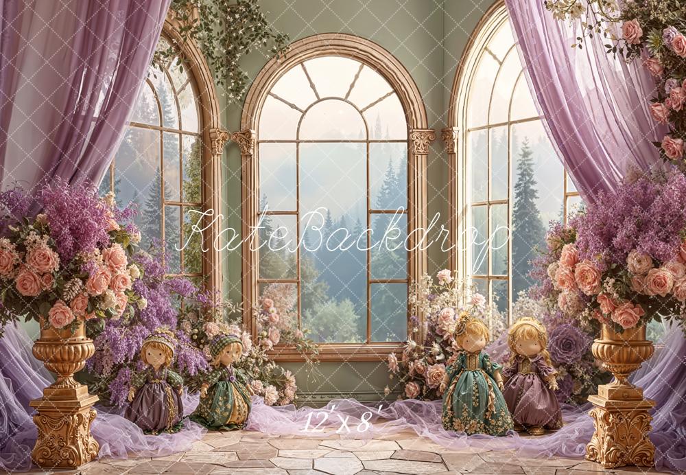 Kate Fenêtre Fleur Poupées Violet Toile de fond conçue par Emetselch