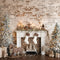 Kate Noël Cheminée Sapins Mur de briques Toile de fond conçue par Emetselch