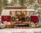 Kate Noël Camping-car Rouge Forêt Toile de fond en Laine conçue par Emetselch