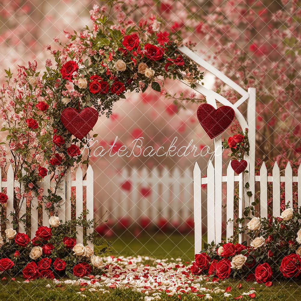 Kate Jardin Saint Valentin Arche Fleurs Toile de fond conçue par Emetselch