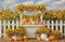 Kate Automne Tournesols Citrouilles Clôture Toile de fond en Laine conçue par Emetselch - Kate Backdrop FR