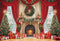 Kate Noël Sapins Cheminée Cadeaux Rouge Toile de fond conçue par Emetselch - Kate Backdrop FR